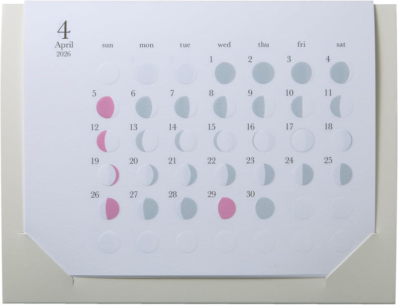 Replug 2026 Wall Calendar Moon Phases Michiru mini A26-504