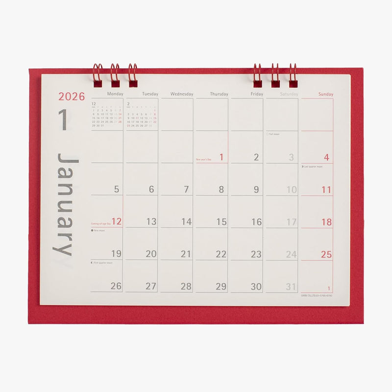 Orb 2026 Desk Calendar Red CK-750RE