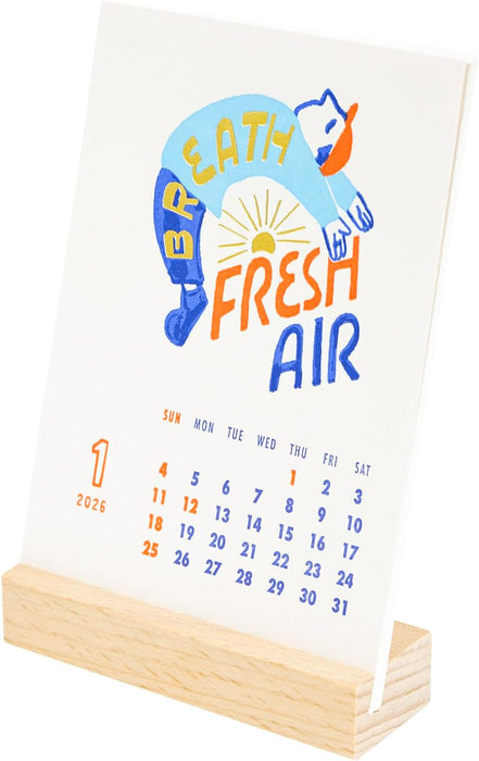 Greeting Life 2026 LETTERPRESS Desk Calendar Chalk Boy C-1696-CB