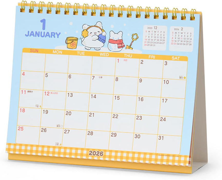 Sanrio Ring Calendar 2026 HANAMARUOBAKE Desk Calendar 622206