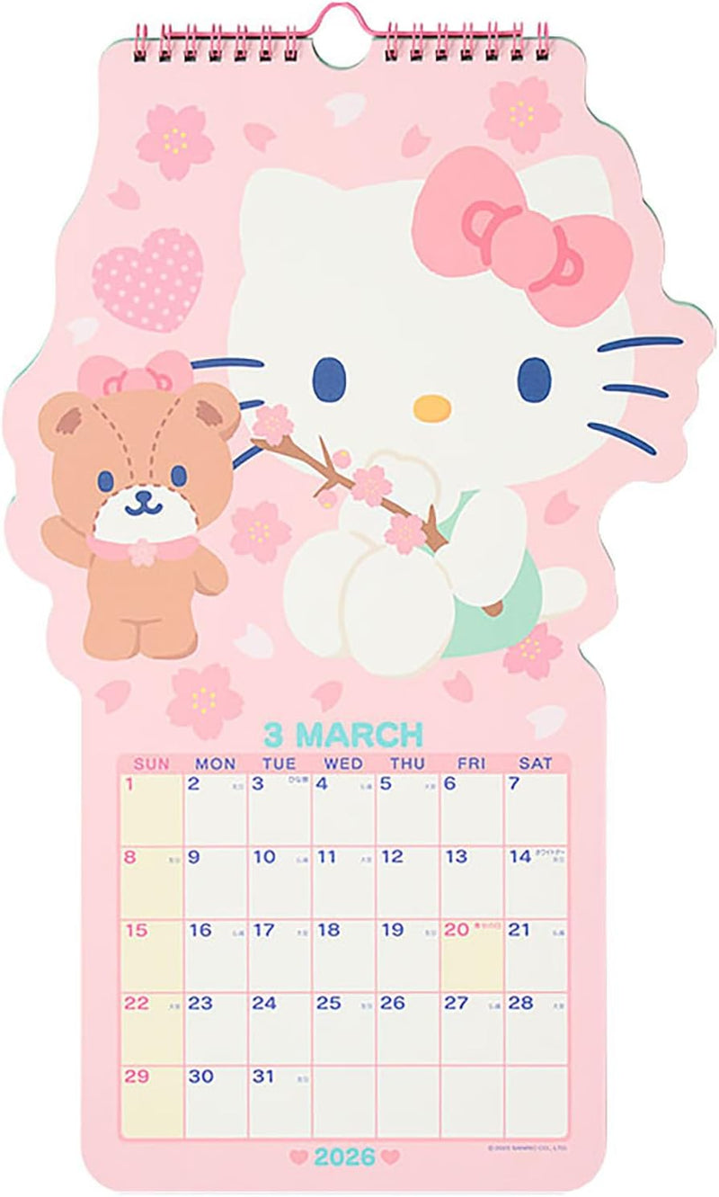 Sanrio Die Cut Calendar 2026 Hello Kitty Wall Calendar 622800