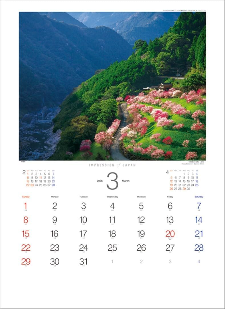 Todan 2026 Wall Calendar Impression of Japan TD-30631 CL26-1032