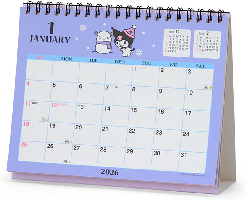 Sanrio Ring Calendar 2026 Kuromi Desk Calendar 622168