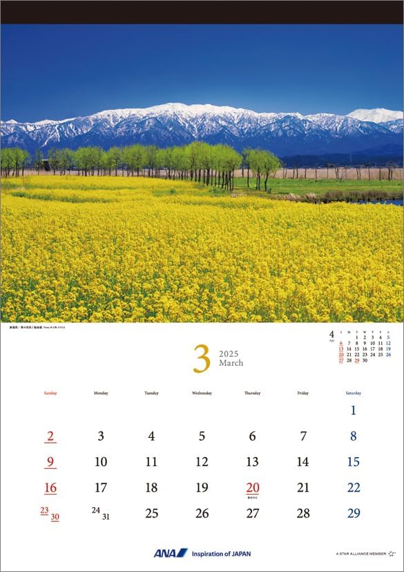 ANA 'Graphic Gallery Japan' 2025 Wall Calendar CL25-1147