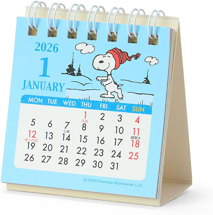 Sanrio Ring Mini Calendar 2026 Snoopy Desk Calendar 621838