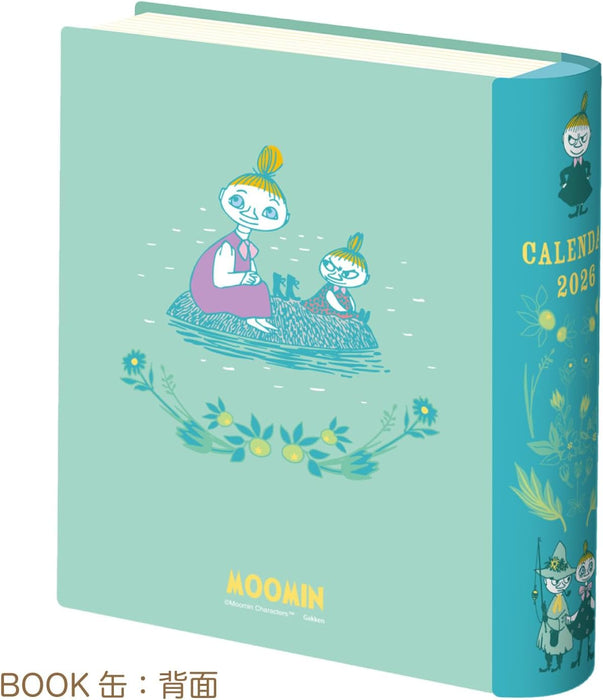 Gakken Sta:Ful 2026 Calendar Moomin Desk Calendar - Book-Shaped Tin with Stand (Snufkin) M21003
