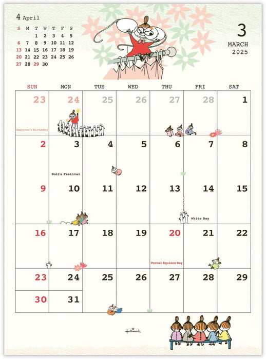 Hallmark Moomin Little My 2025 Wall Calendar Small 834-777