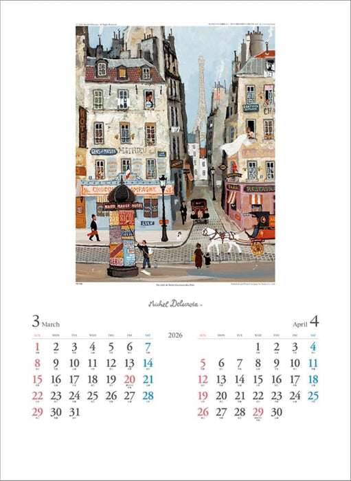 Todan 2026 Wall Calendar Michel Delacroix TD-30755 CL26-1052