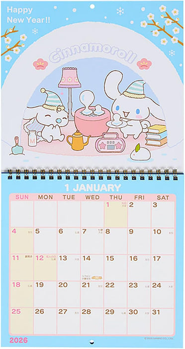 Sanrio Wall Calendar M 2026 Cinnamoroll Wall Calendar 622486