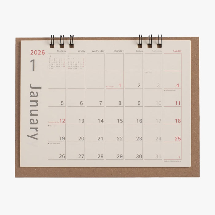 Orb 2026 Desk Calendar Kraft CK-750KF