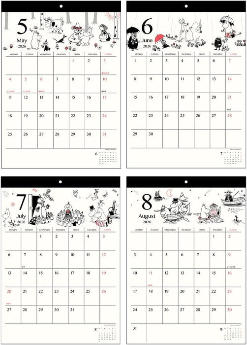 Sun-Star Stationery Moomin 2026 Wall Calendar Moomin S8521450