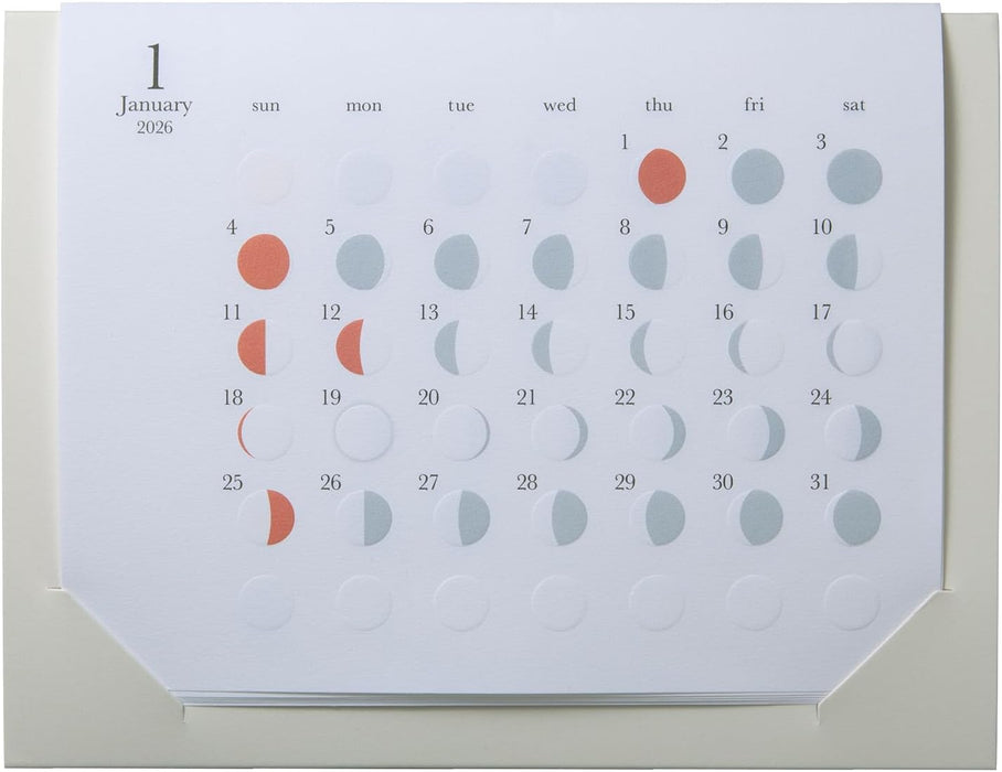 Replug 2026 Wall Calendar Moon Phases Michiru mini A26-504