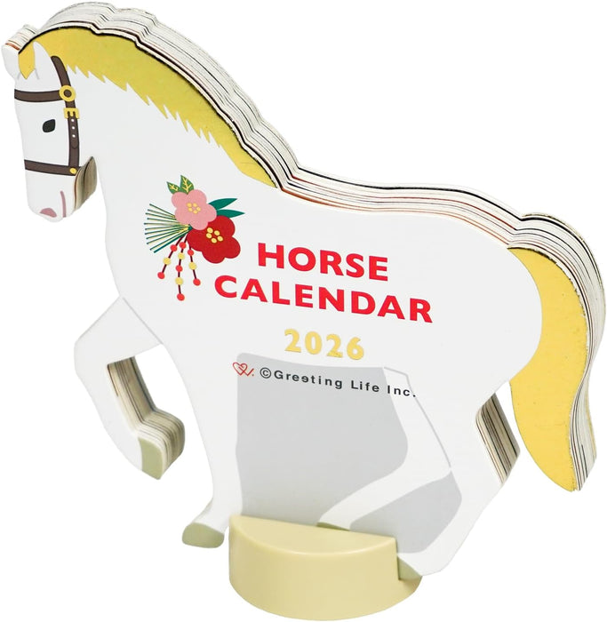 Greeting Life 2026 Desk Calendar Animal Die Cut Horse Zodiac C-1721-ET
