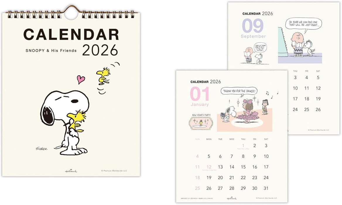 Hallmark Snoopy 2026 Wall Calendar Small Vertical Type 845438