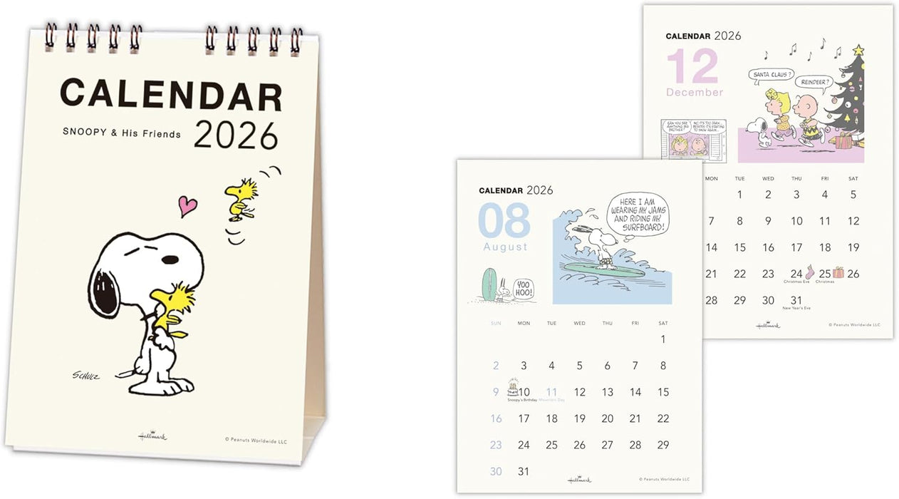 Hallmark Snoopy 2026 Desk Calendar Vertical Type 845599
