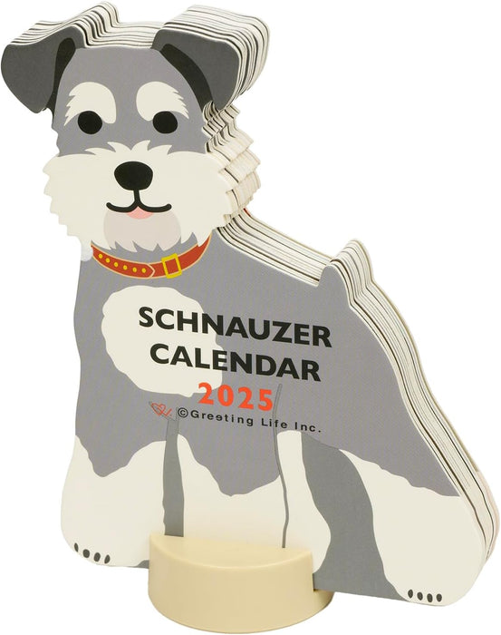 Greeting Life 2025 Desk Calendar Animal Die Cut Schauzer C-1631-ET