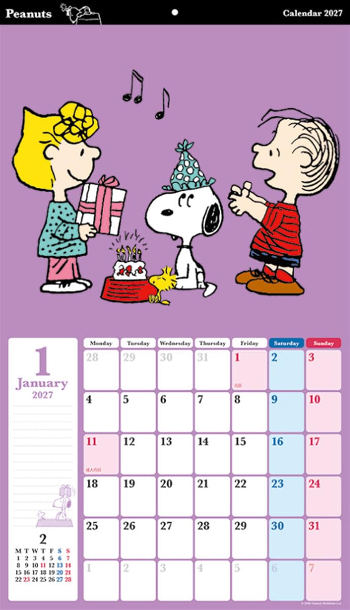 Noritsu NOLTY 2027 Wall Calendar A3 Horizontal C111
