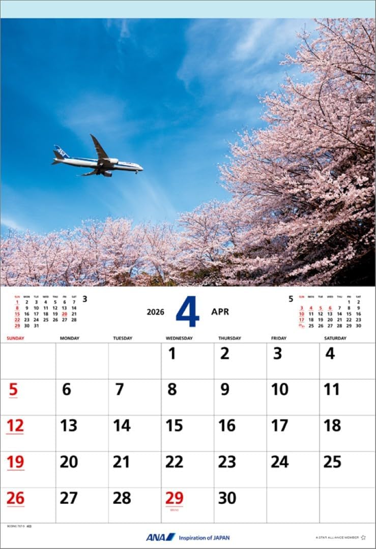 ANA 'Flight' (Includes Mini Calendar) 2026 Wall Calendar CL26-1151