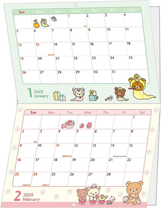 Rilakkuma Wall Calendar 2025 A4 CD39001