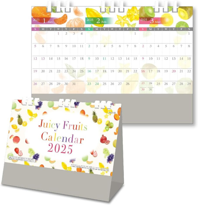 King Corporation 2025 Desk Calendar Juicy Fruits Calendar 131 x 180mm KC10041