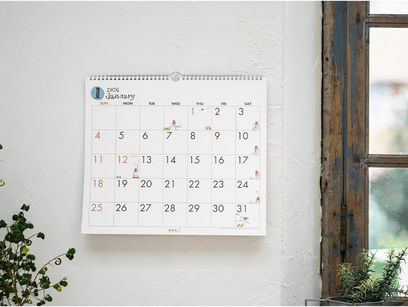 Midori 2026 Wall Calendar L Ojisan Pattern 31375006