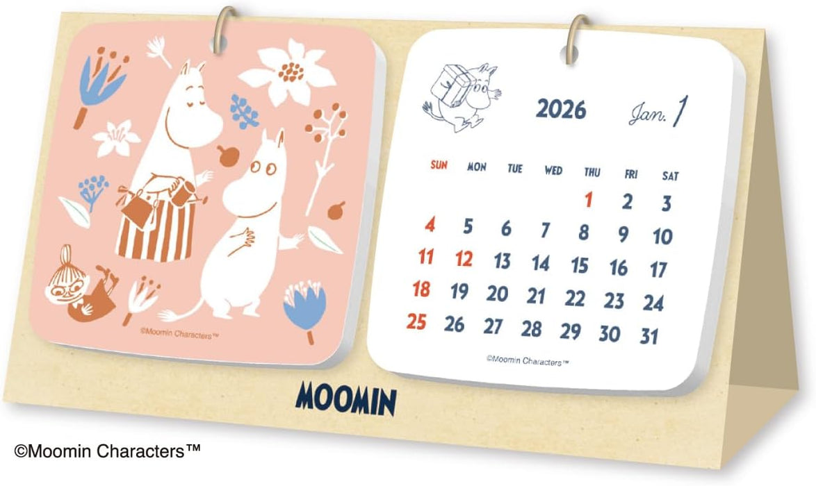 New Japan Calendar 2026 Desk Calendar Moomin Coaster NK4210