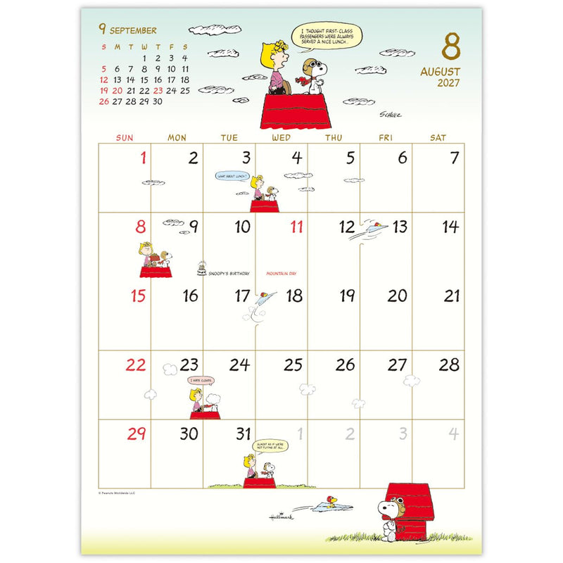 Hallmark Snoopy 2027 Wall Calendar Small 853327