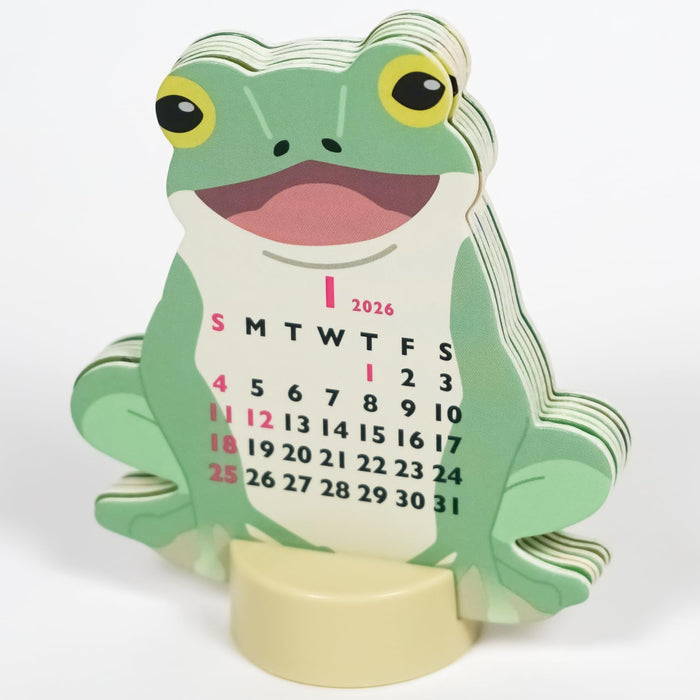 Greeting Life 2026 Desk Calendar Animal Die Cut Mini Frog C-1708-ET