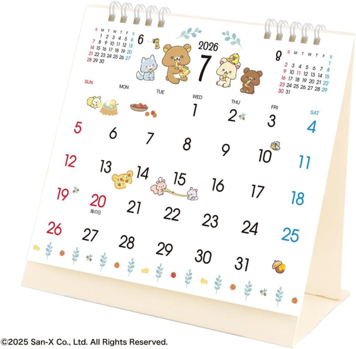 Todan 2026 Desk Whiteboard Calendar (Rilakkuma) TD-30060 CL26-1072