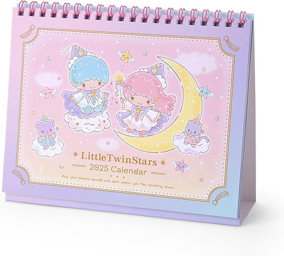 Sanrio Ring Calendar 2025 Little Twin Stars Desk Calendar with Schedule Stickers 451321