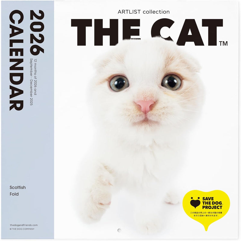 THE CAT 2026 Wall Calendar Large Size [Scottish Fold]
