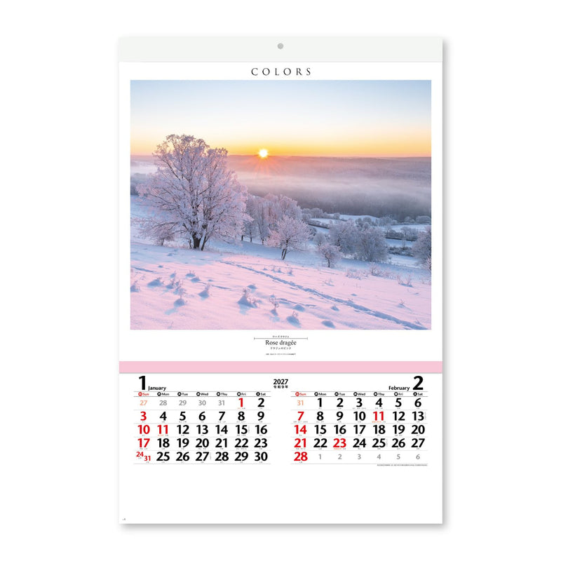 New Japan Calendar 2027 Wall Calendar COLORS Film 750 x 504mm NK415