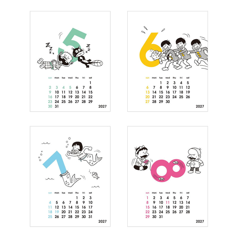 New Japan Calendar 2027 Desk Calendar Fine Plan Blue NK560