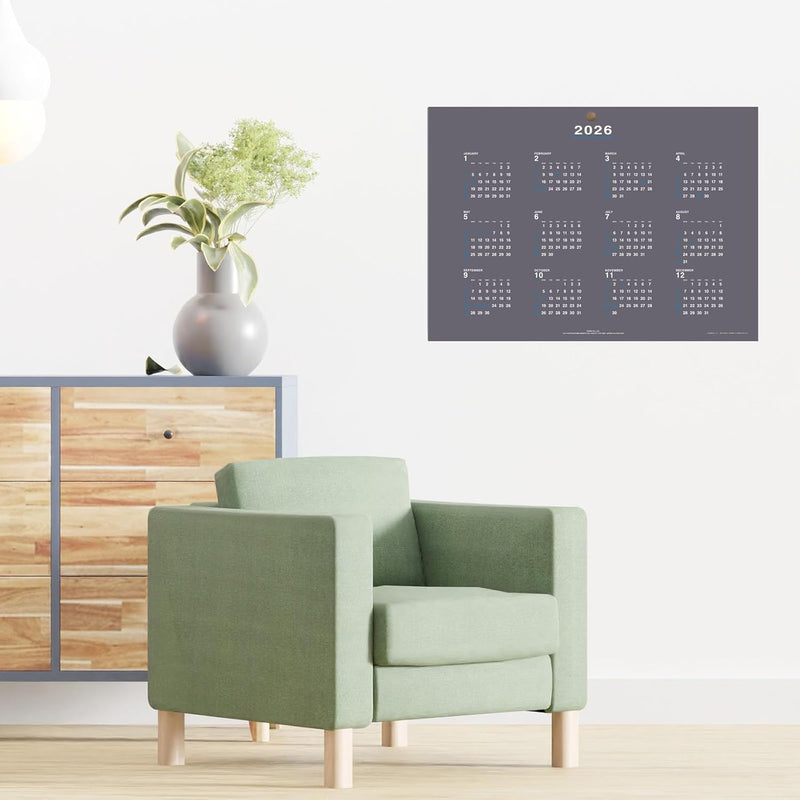 Orb 2026 Wall Calendar Silk Gray CS-1700GY