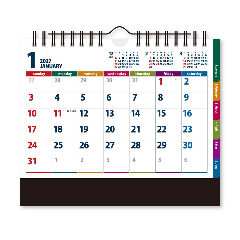 New Japan Calendar 2027 Desk Calendar Color Index Bitter NK518