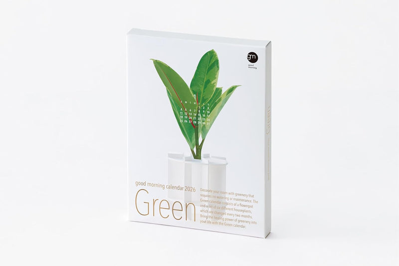 good morning 2026 desk calendar green 2401