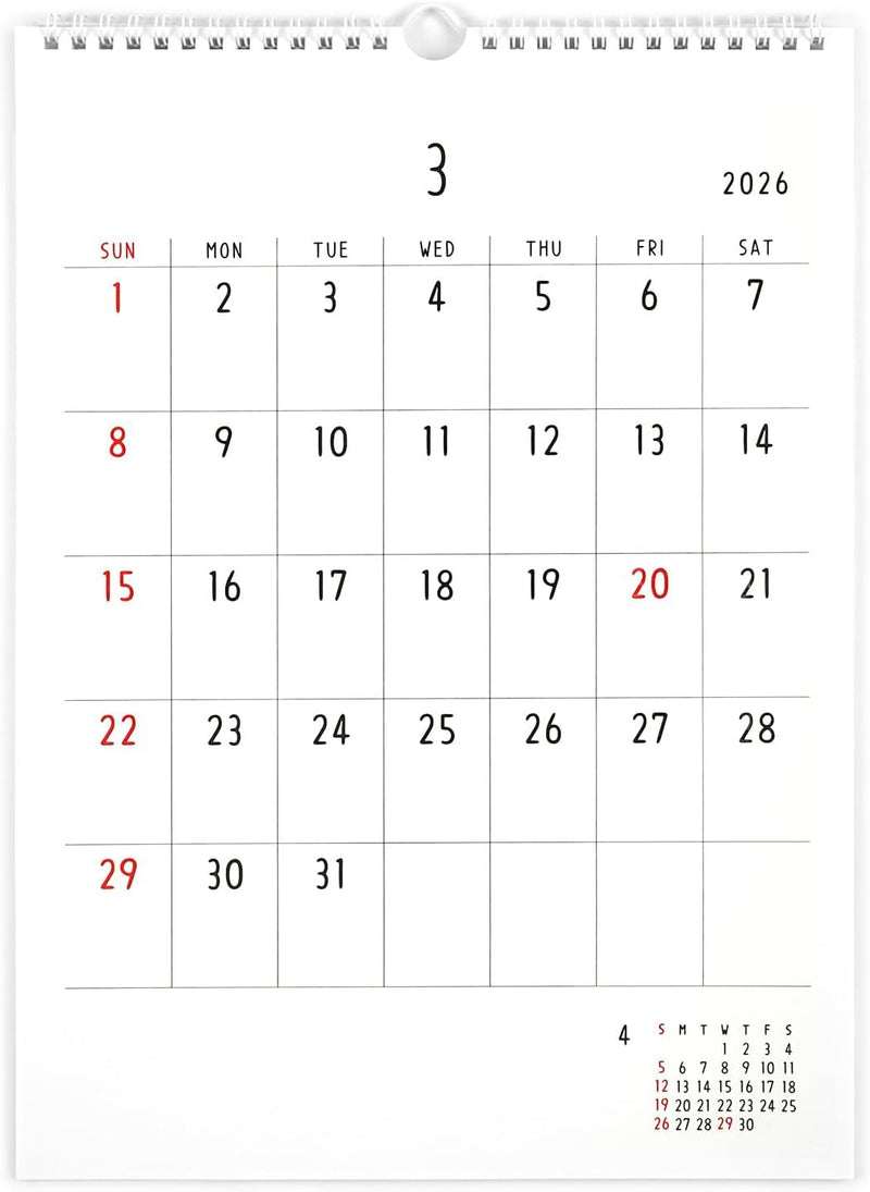 Greeting Life 2026 LETTERPRESS Wall Calendar Noritake C-1667-NT