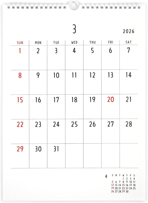 Greeting Life 2026 LETTERPRESS Wall Calendar Noritake C-1667-NT