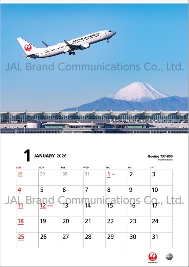 JAL 'FLEET' (Normal Size) 2026 Wall Calendar CL25-1135