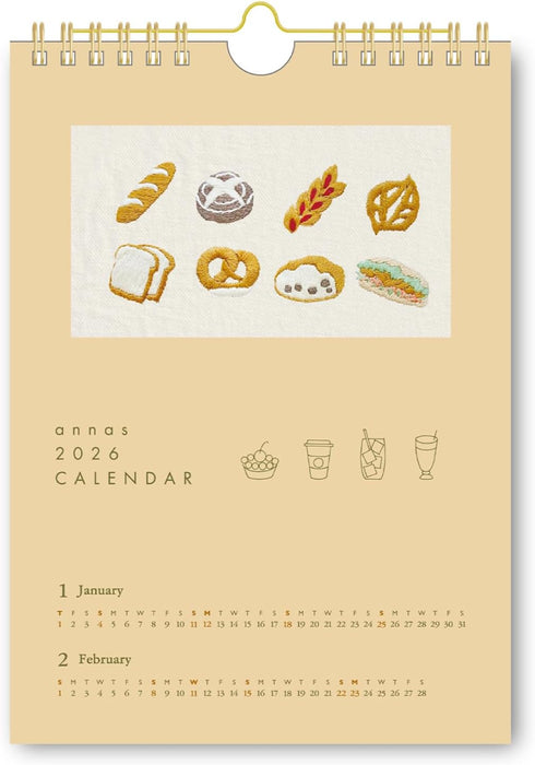 Gakken Sta:Ful 2026 Calendar annas Embroidery Wall Calendar M18021