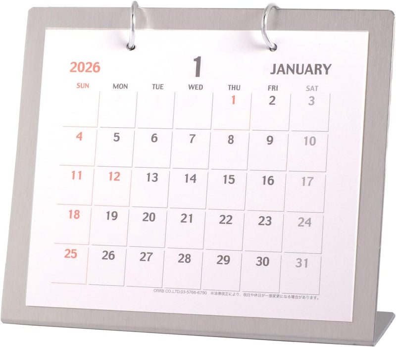 Orb 2026 Desk Calendar Metal S PP-1000