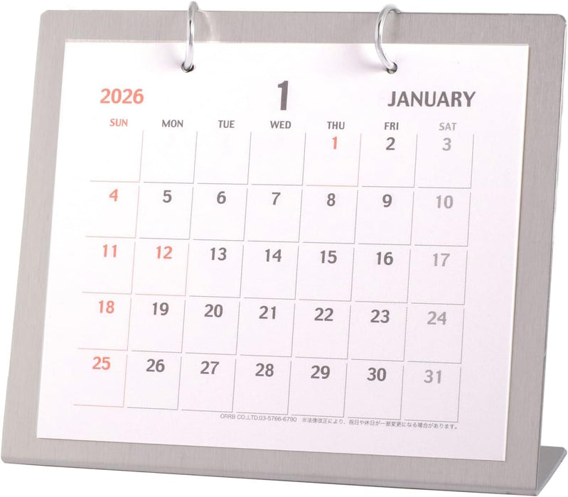 Orb 2026 Desk Calendar Metal S PP-1000
