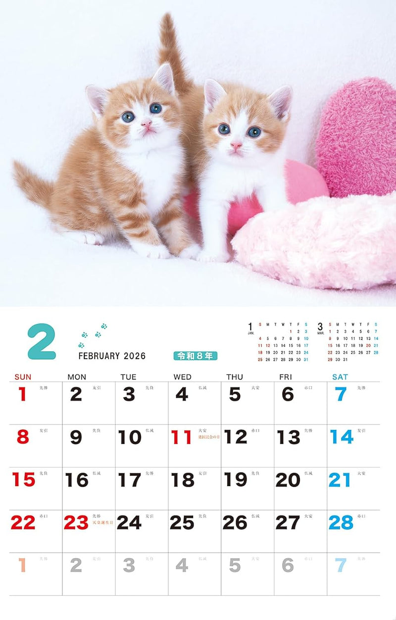 Fuwamofu Koneko. CALENDAR 2026