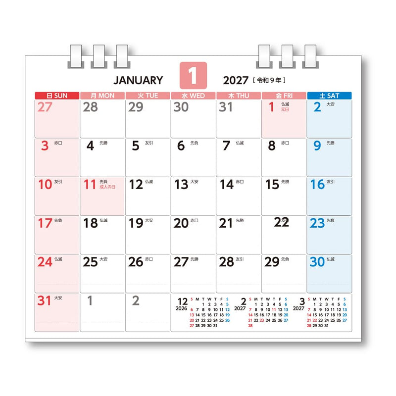 New Japan Calendar 2027 Page-A-Day Calendar Moon and Koyomi NK8812 114x80mm
