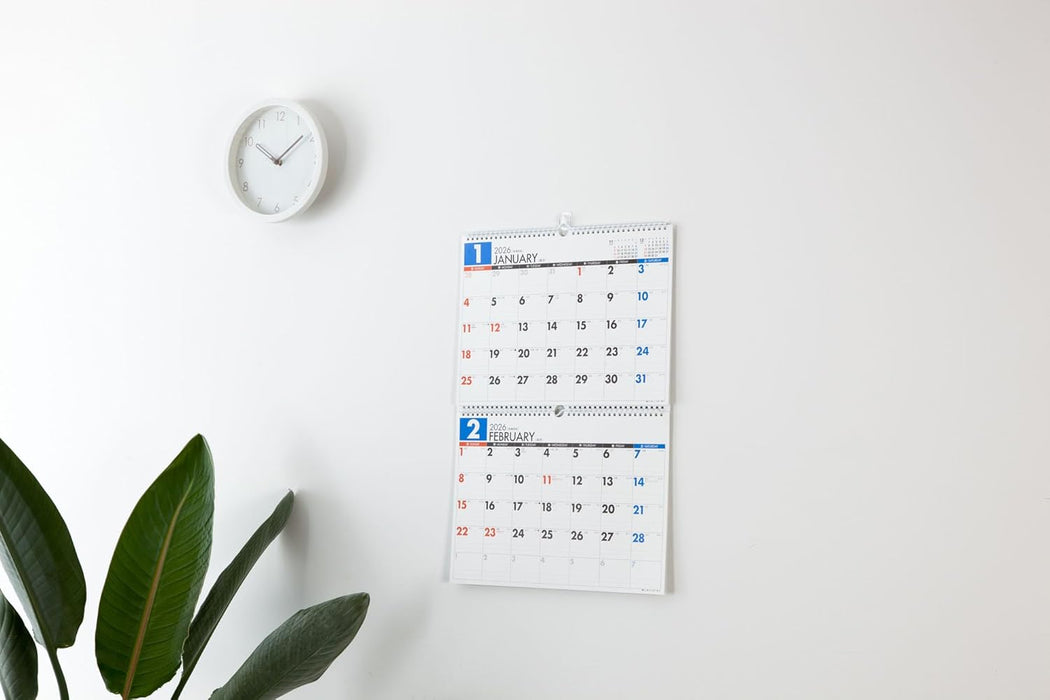 Takahashi 2026 Wall Calendar 2-Month View Double B4 Size E75