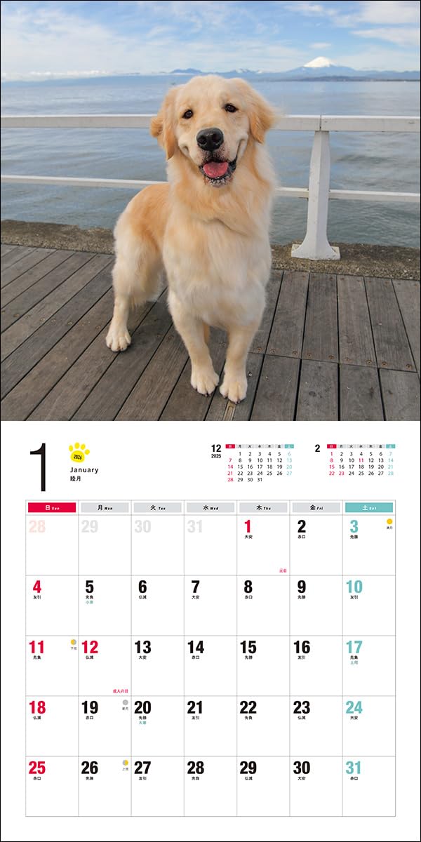 2026 Golden Retriever Calendar (Seibundo-shinkosha Calendar)