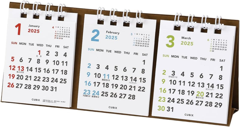 M-PLAN 2025 Cubics Desk Calendar Petit Petit 3-Month Basic 203920-01