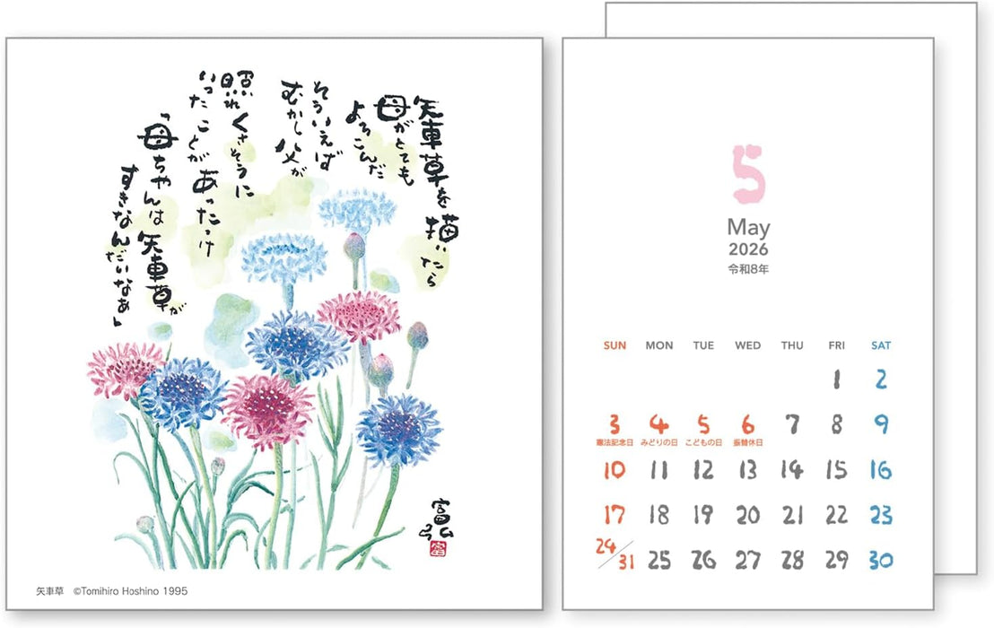 Tomohiro Hoshino 2026 Desk Calendar No.7526