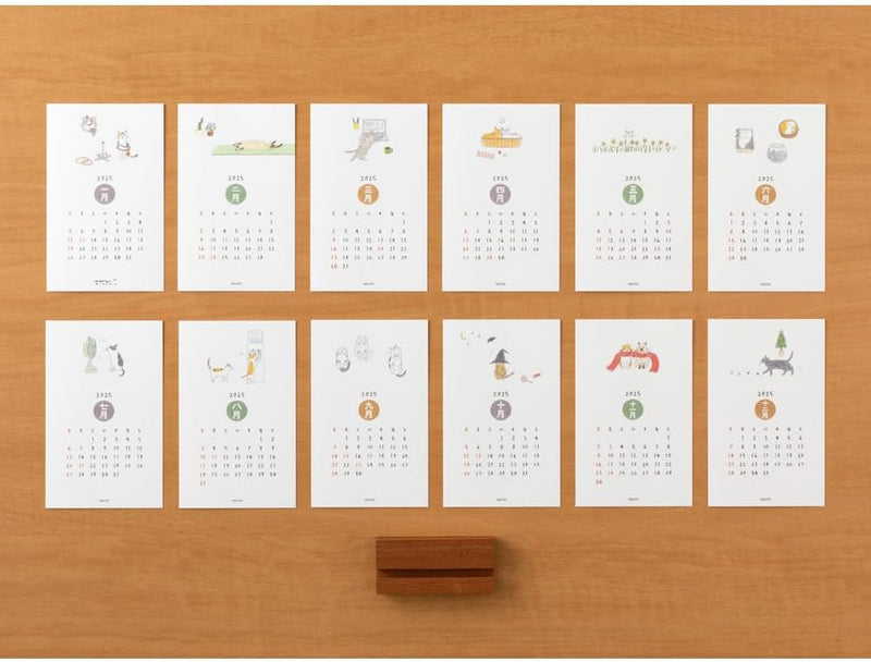Midori 2025 Desk Calendar Stand Calendar - Cat Design 31319006
