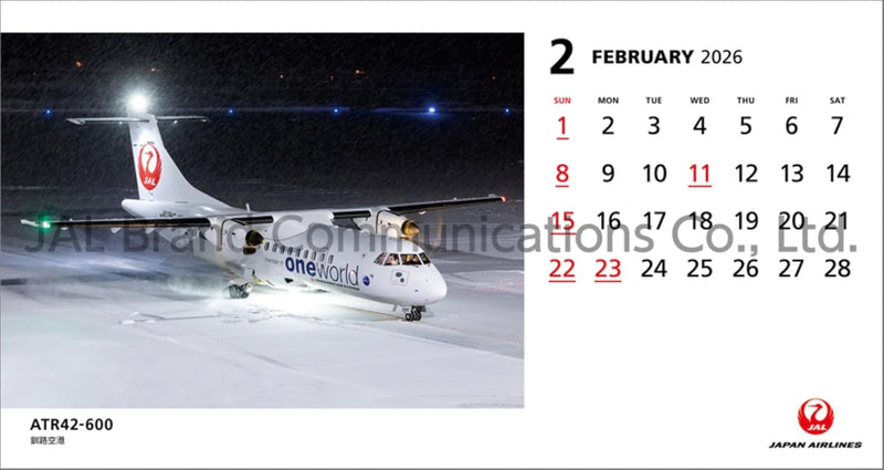 JAL 'FLEET' (Desk Size) 2026 Desk Calendar CL25-1136